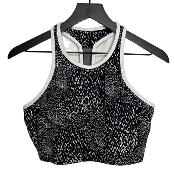 Fabletics Moorea Black/White Splatter Sports Bra - Picture 1 of 2